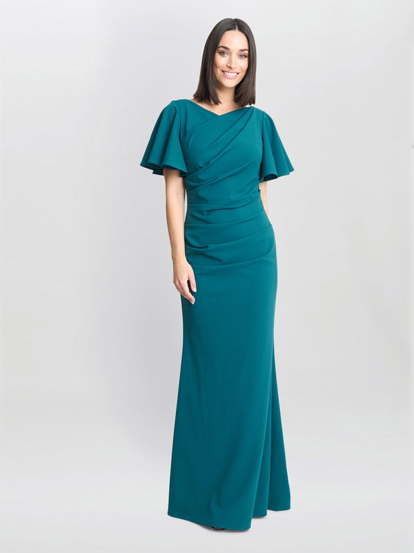 gina bacconi Portia crepe maxi dress