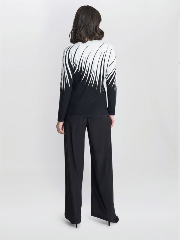 Gina Bacconi Pria Abstract Print Diamante Jumper