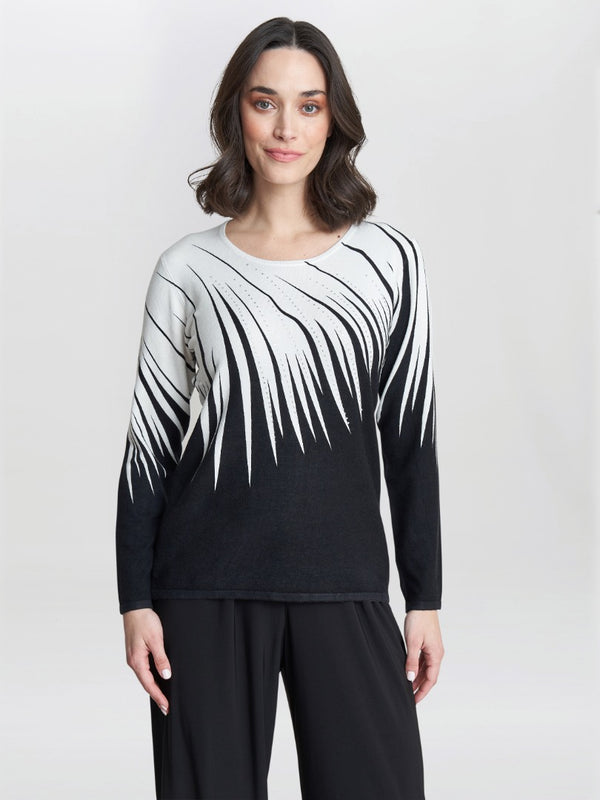 gina bacconi Pria abstract print diamante jumper