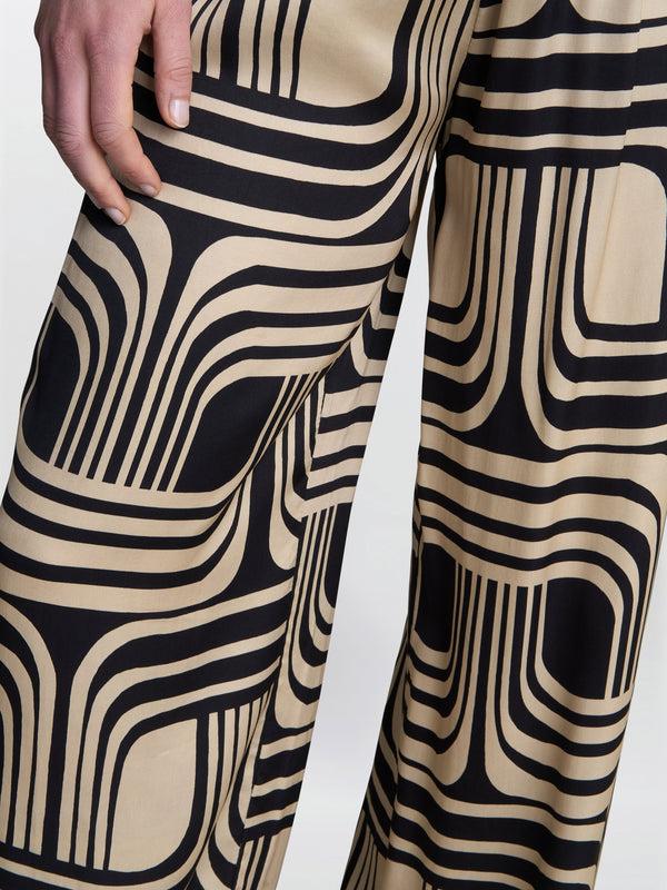 Gina Bacconi Quinn Satin Pull On Wide Leg Trouser