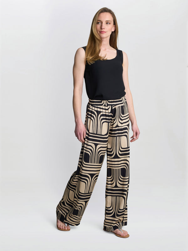Gina Bacconi Quinn Satin Pull On Wide Leg Trouser