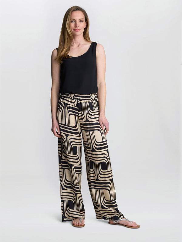 gina bacconi Quinn satin pull on wide leg trouser