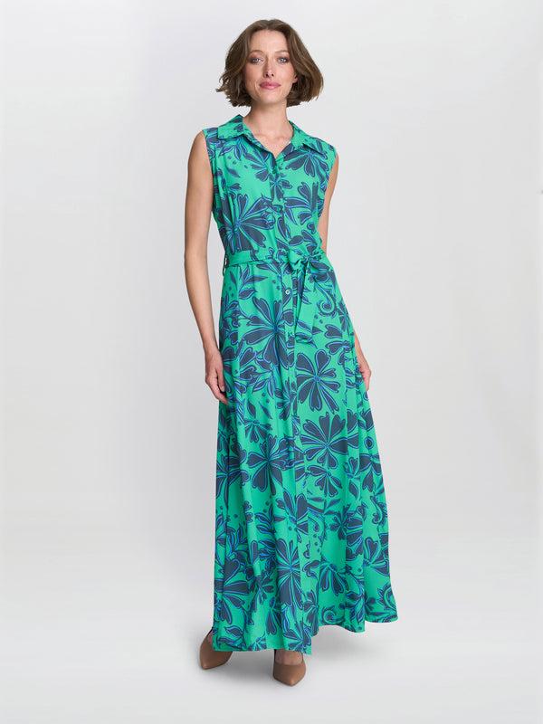 gina bacconi Reagan long shirt dress Green