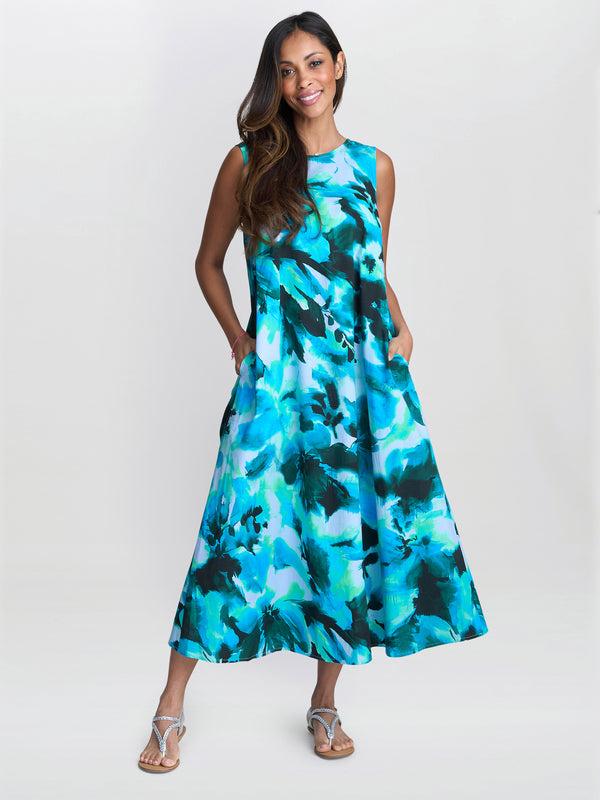 Gina Bacconi Rory Tent Dress Green