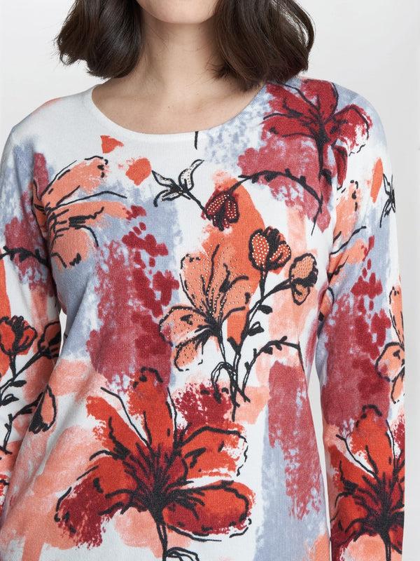 Gina Bacconi Rosa Holiday Floral Print Jumper