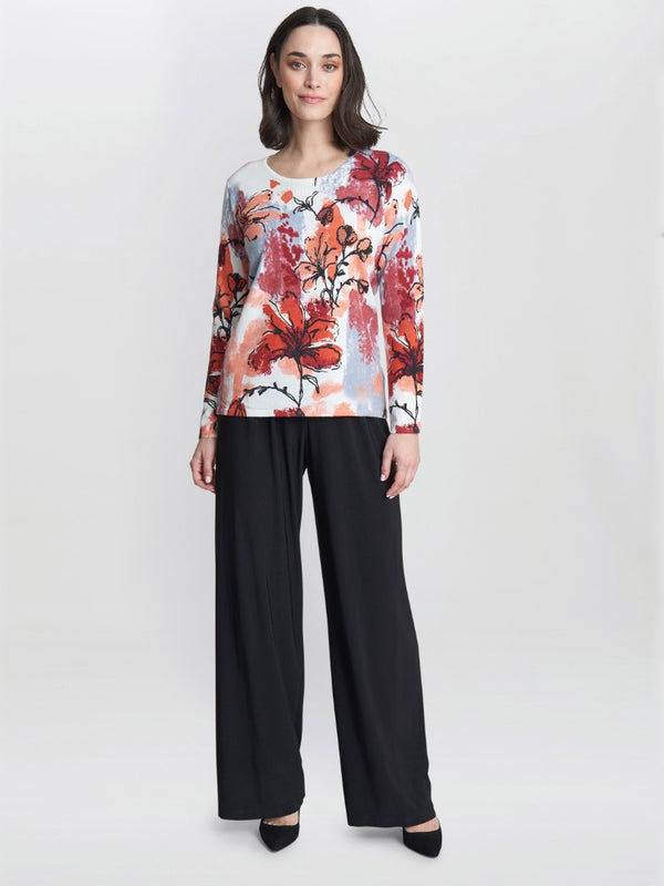 Gina Bacconi Rosa Holiday Floral Print Jumper