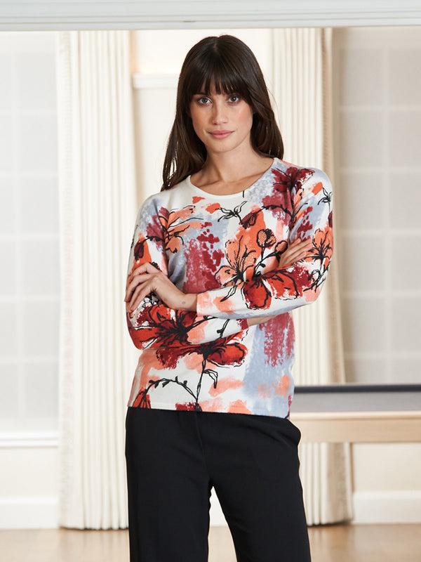 gina bacconi Rosa holiday floral print jumper