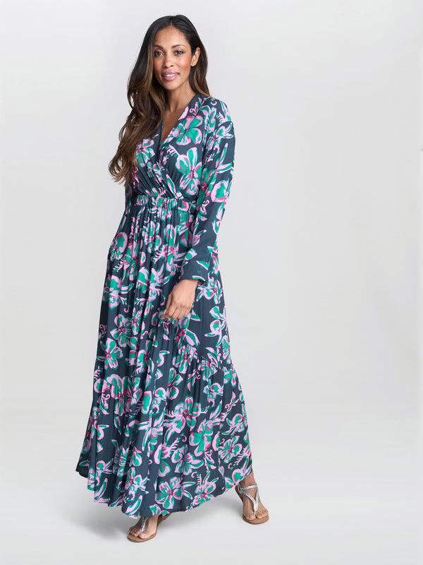 gina bacconi Rosalee belted dress Black / Pink