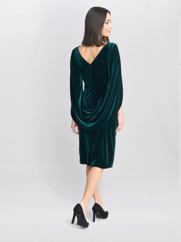 Gina Bacconi Rosalind Velvet Dress With Back Piece