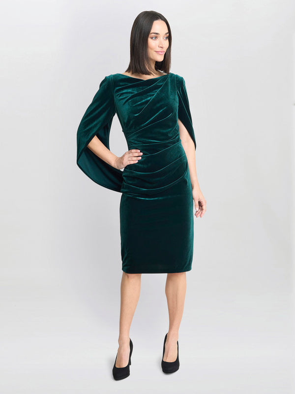 Gina Bacconi Rosalind Velvet Dress With Back Piece