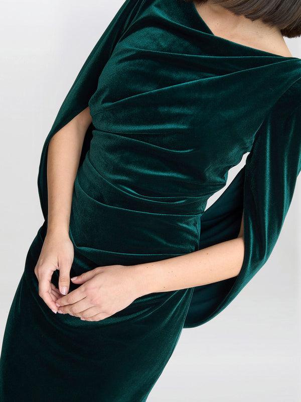 Gina Bacconi Rosalind Velvet Dress With Back Piece