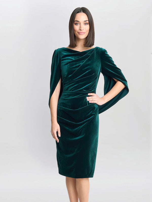gina bacconi Rosalind velvet dress with back piece