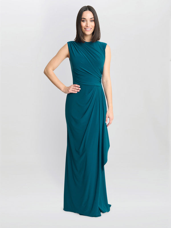 gina bacconi Rosemarie grecian jersey maxi dress