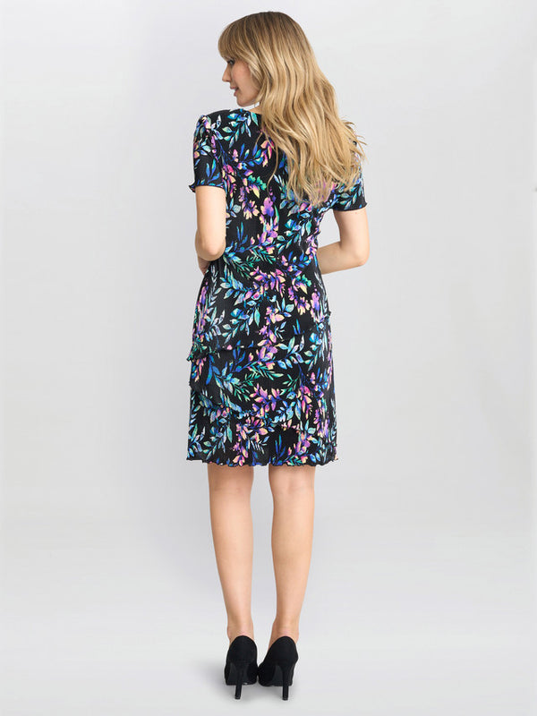 Gina Bacconi Rowan Plisse Tiered Dress