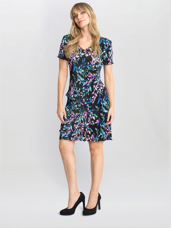 Gina Bacconi Rowan Plisse Tiered Dress
