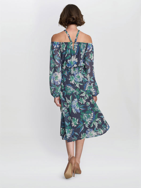 Gina Bacconi Ryan Off Shoulder Midi Dress