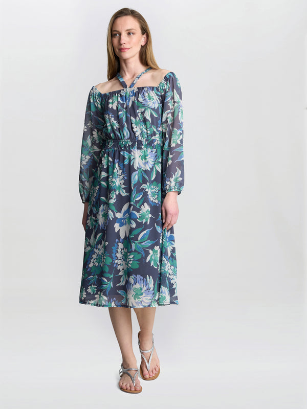 Gina Bacconi Ryan Off Shoulder Midi Dress