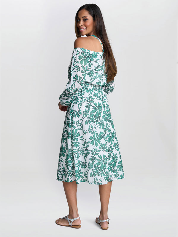 Gina Bacconi Ryan Off Shoulder Midi Dress