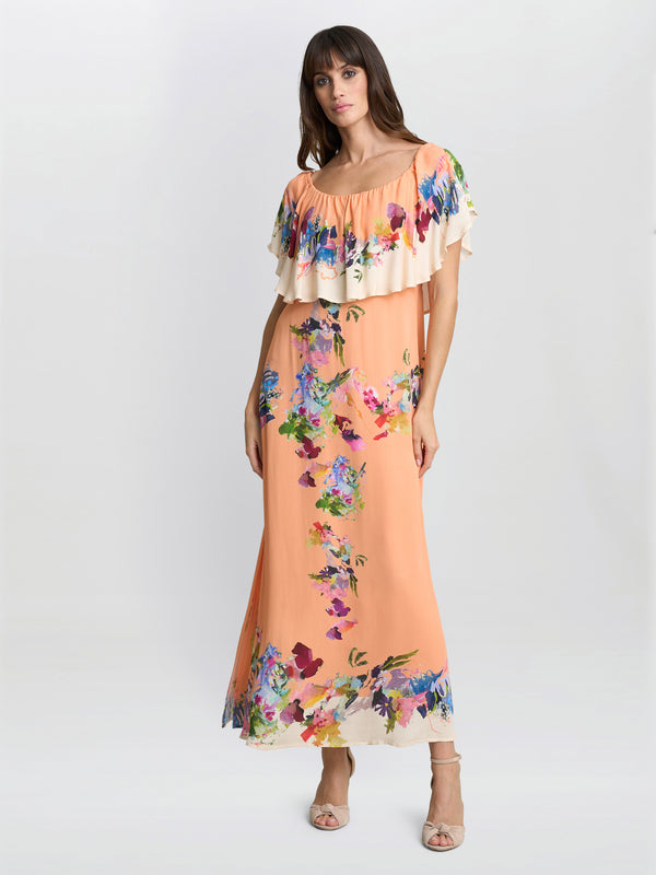 Gina Bacconi Samantha Off The Shoulder Frill Dress