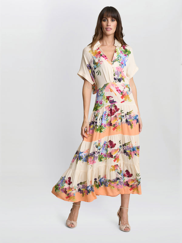 gina bacconi Sarah floral shirt dress