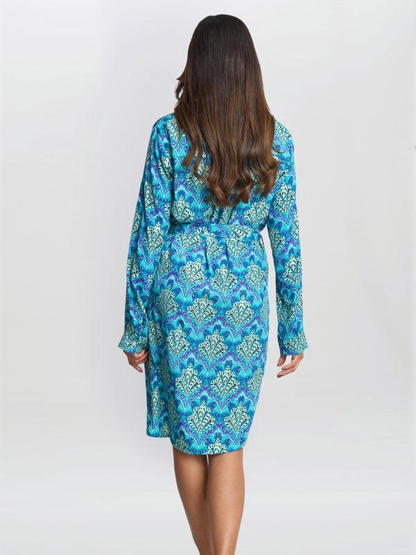 Gina Bacconi Sarina Blue Shirt Dress