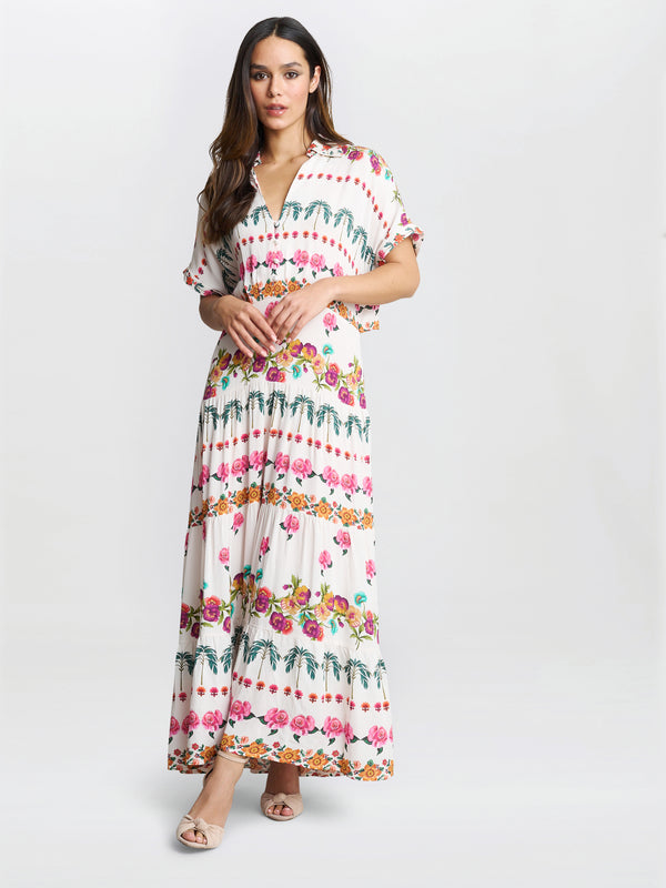 gina bacconi Sasha floral shirt dress