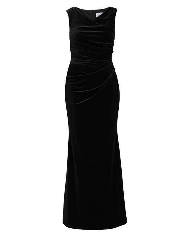 Gina Bacconi Selena Velvet Maxi Dress Black