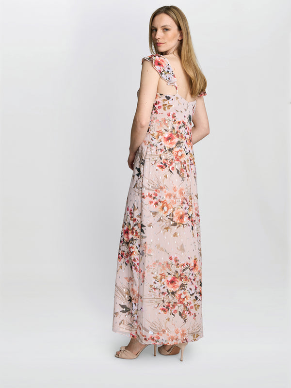 Gina Bacconi Serenity Floral Chiffon Maxi Dress
