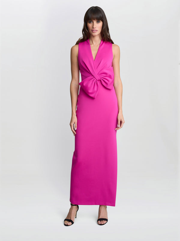 gina bacconi Sienna maxi dress with bow detail