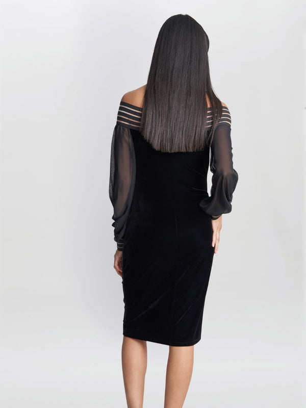 Gina Bacconi Taylor Velvet Off The Shoulder Dress