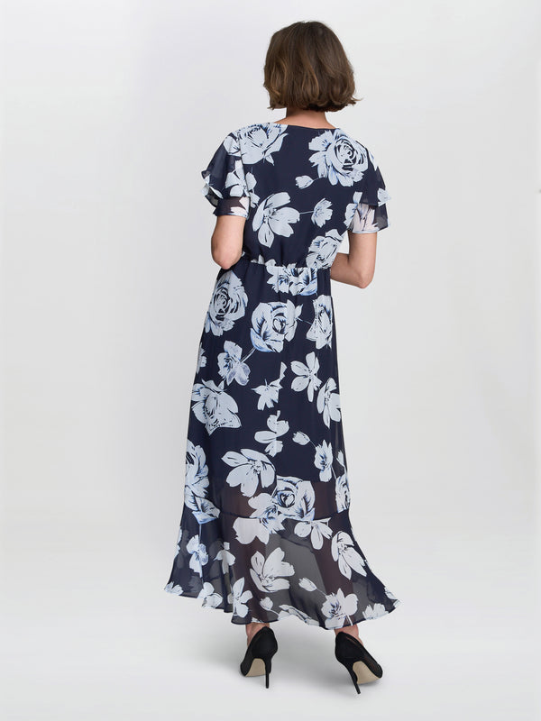 Gina Bacconi Teresa Floral Chiffon Dress