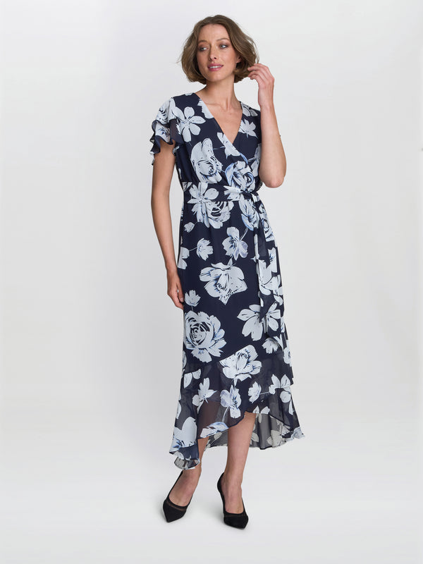 Gina Bacconi Teresa Floral Chiffon Dress