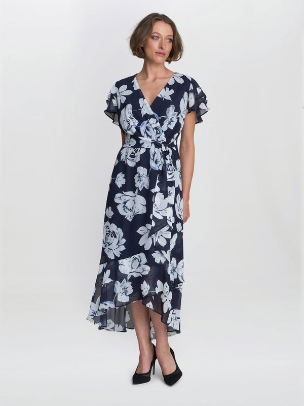 Gina Bacconi Teresa Floral Chiffon Dress