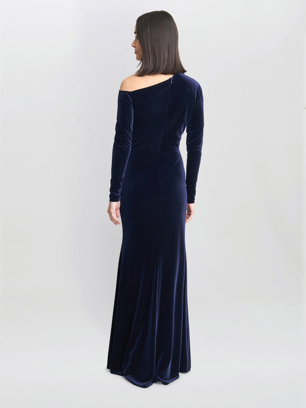 Gina Bacconi Tess Velvet Off Shoulder Dress