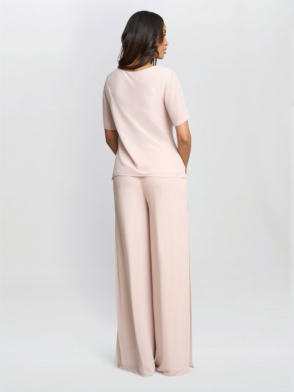 Gina Bacconi Triple Layer Chiffon Top ANTIQUE ROSE