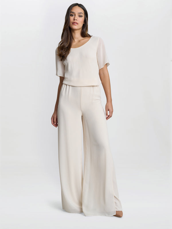 Gina Bacconi Triple Layer Chiffon Top BUTTER CREAM