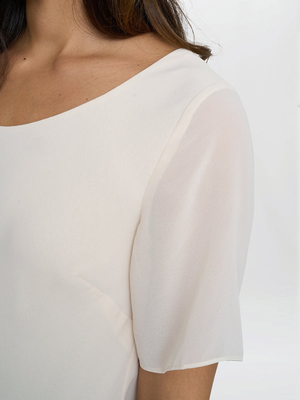 Gina Bacconi Triple Layer Chiffon Top BUTTER CREAM