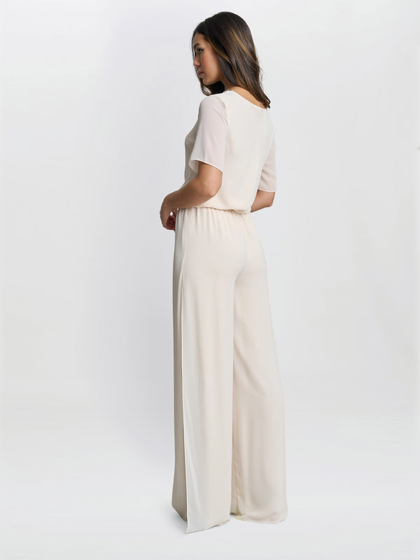 Gina Bacconi Triple Layer Chiffon Top BUTTER CREAM