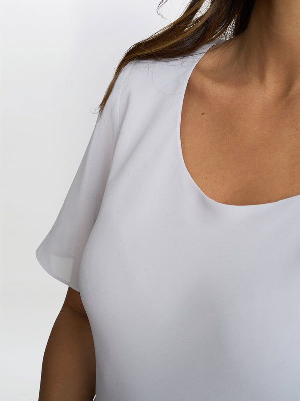 Gina Bacconi Triple Layer Chiffon Top SILVER MIST