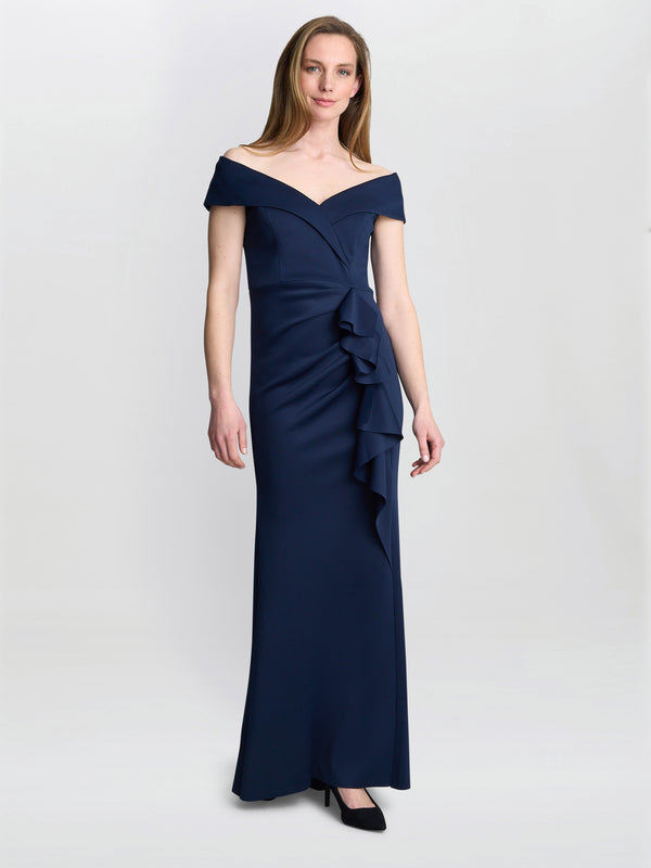 Gina Bacconi Victoria Maxi Dress With Side Ruching