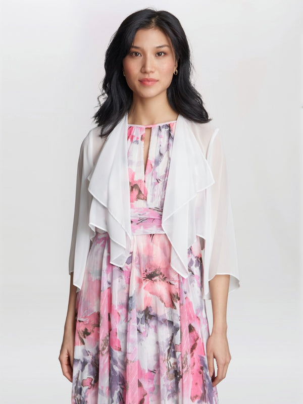 Gina Bacconi Vivian Chiffon Jacket IVORY