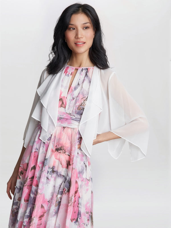 gina bacconi Vivian chiffon jacket IVORY