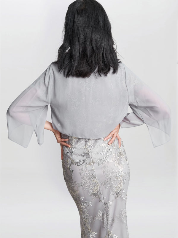 Gina Bacconi Vivian Chiffon Jacket SILVER LILAC