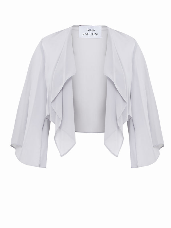 Gina Bacconi Vivian Chiffon Jacket SILVER LILAC