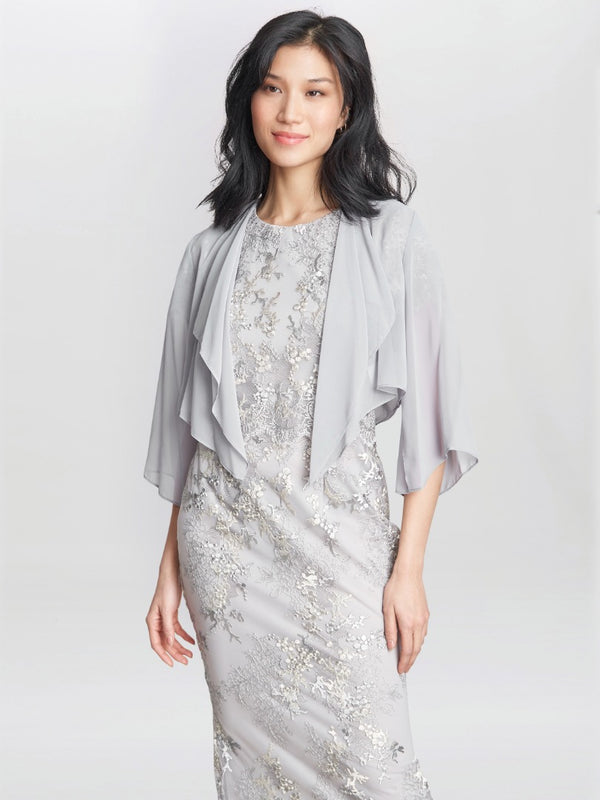 gina bacconi Vivian chiffon jacket SILVER LILAC