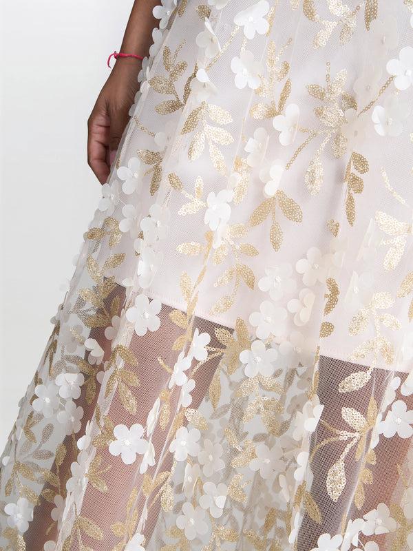 Gina Bacconi Zafira Floral Applique Dress