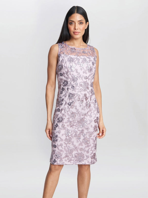 Gina Bacconi Gladys Embroidered Shift Dress And Jacket