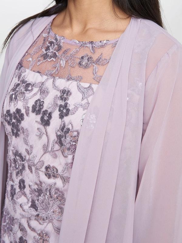 Gina Bacconi Gladys Embroidered Shift Dress And Jacket