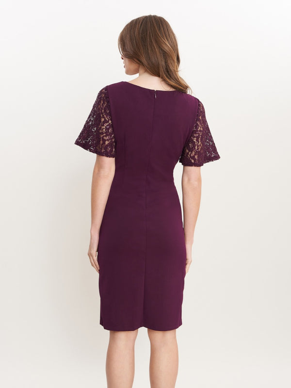 Gina Bacconi Imola Lace Cocktail Dress With Embroidered Yoke