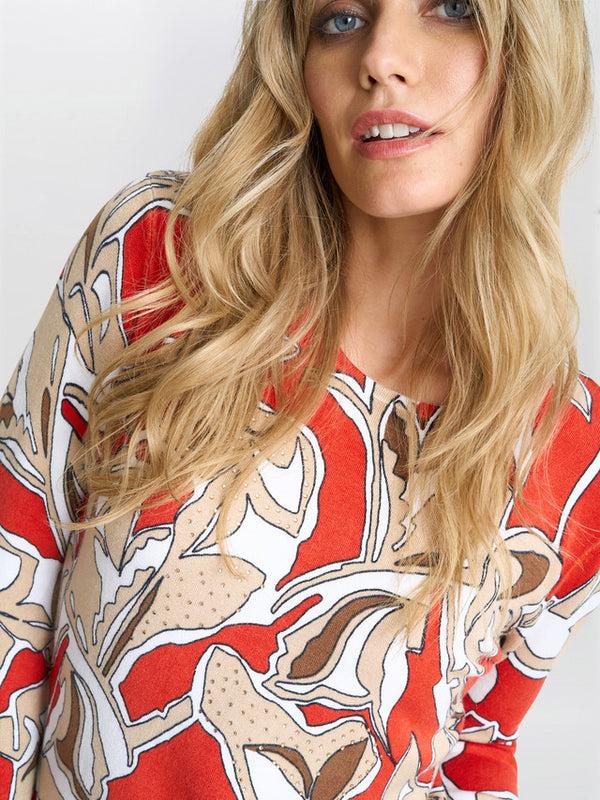 Gina Bacconi Jadelyn Floral Print Jumper With Diamanties